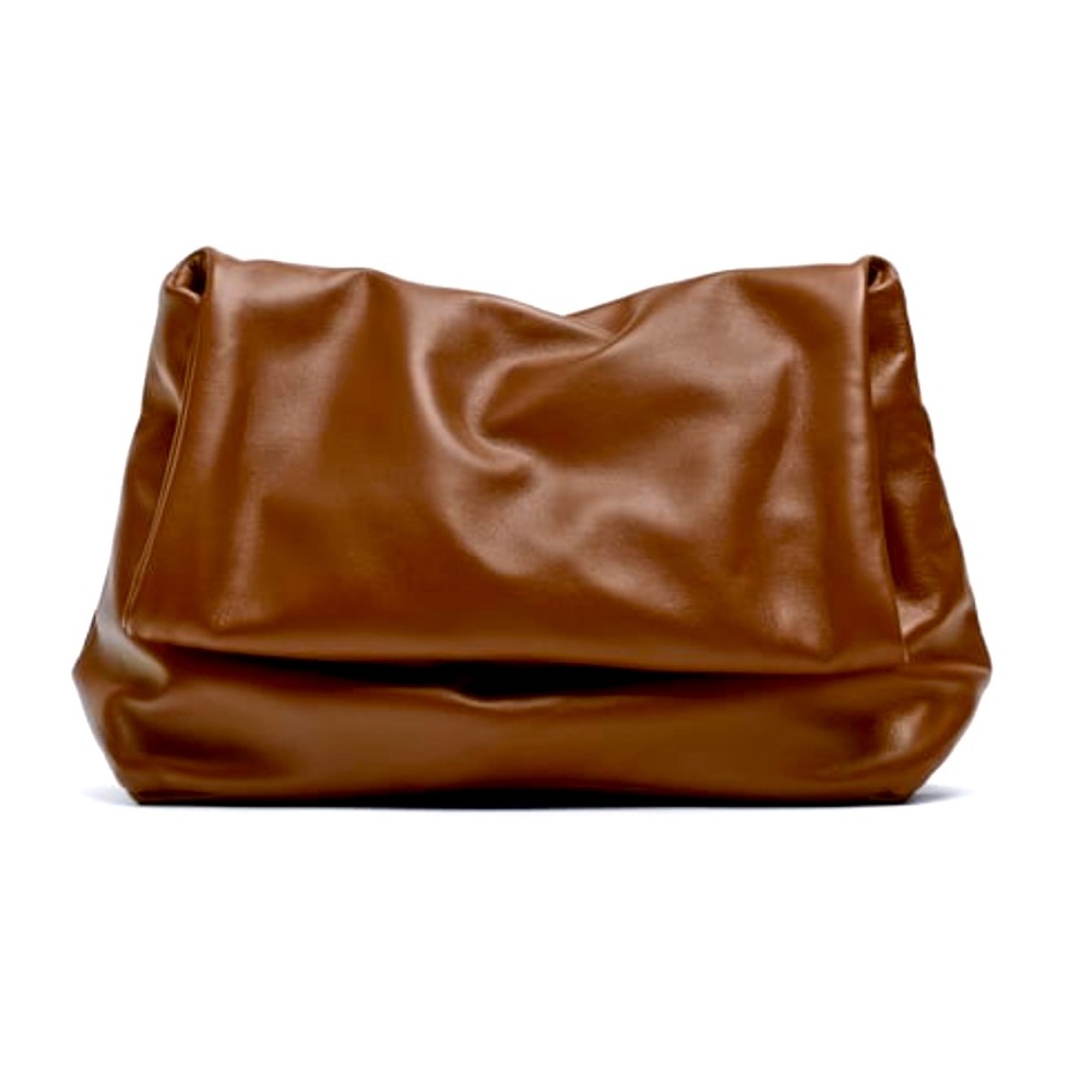 New! Zara soft leather maxi clutch